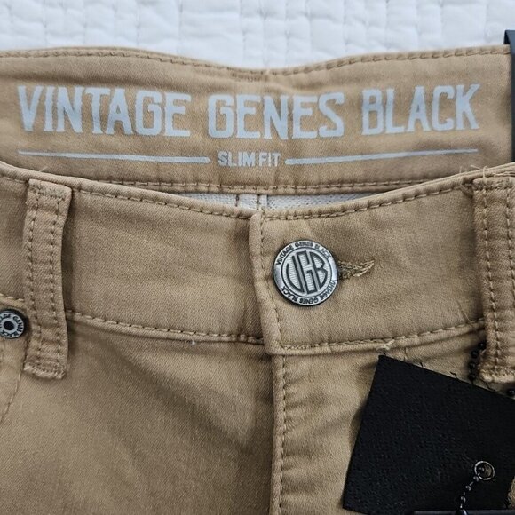 Vintage Genes Black Jeans Men's 32W 30L Brown French Terry Denim Stretch NWT - Picture 13 of 16